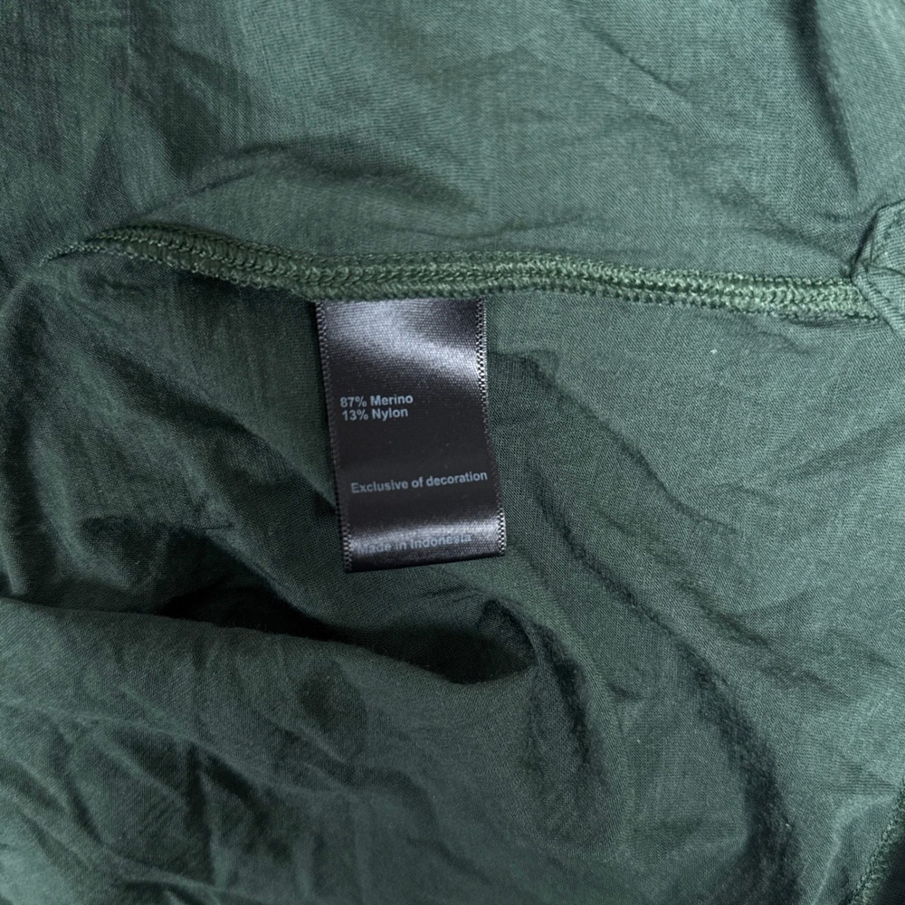 Proof 72 Hour Polo Shirt Mens Medium Green Merino Wool Blend Snap Button - Picture 4 of 9